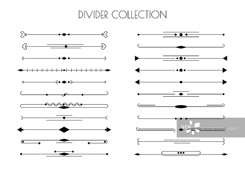 白色背景上的分隔线合集图片素材