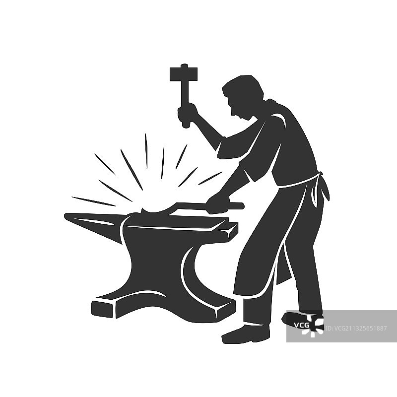 铁匠复古风格标志图片素材