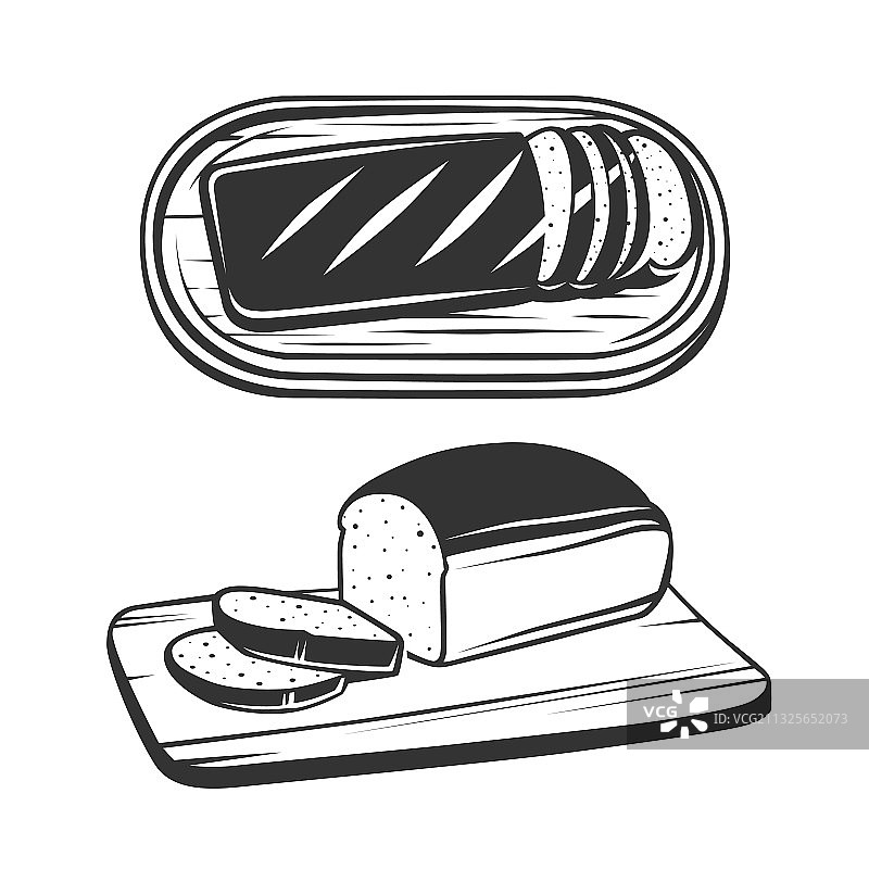 砧板上的切片面包图片素材