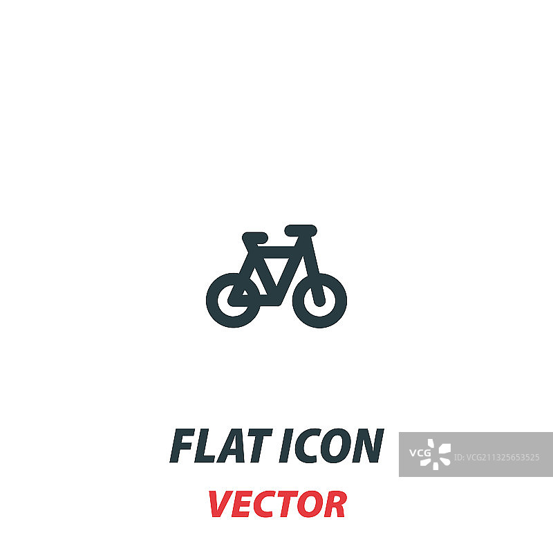 白色背景上的扁平风格自行车图标图片素材