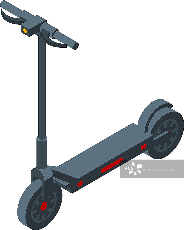 电池电动滑板车图标2.5D风格图片素材