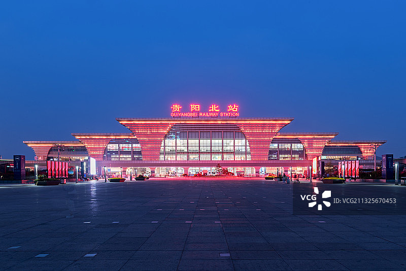 贵阳北站夜色图片素材