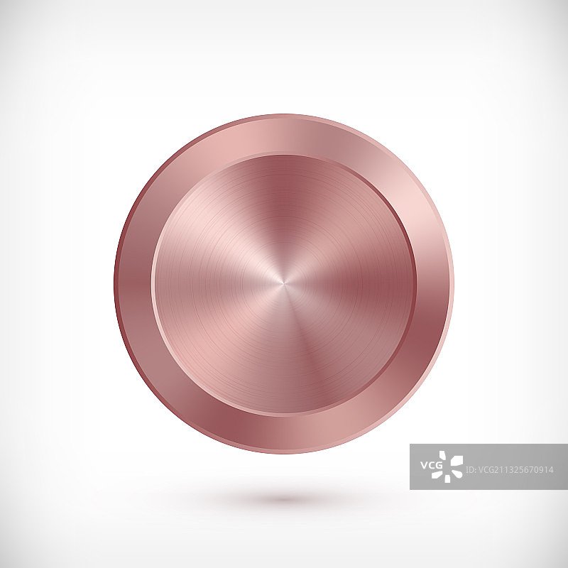 玫瑰金圆形金属徽章图片素材