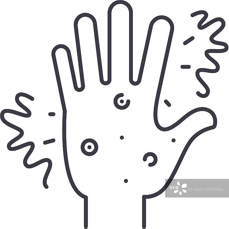 瘙痒和皮疹线性隔离图标图片素材