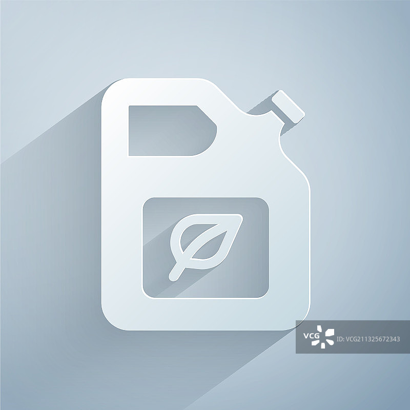 剪纸生物燃料罐图标，灰色背景图片素材