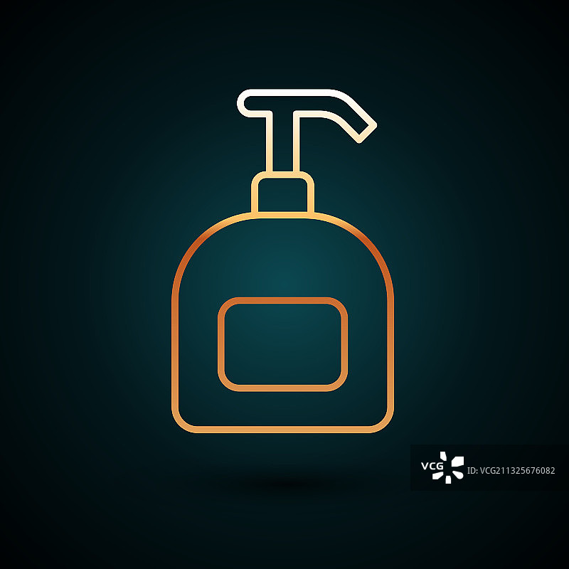 金色线条带泵瓶装抗菌洗手液图片素材