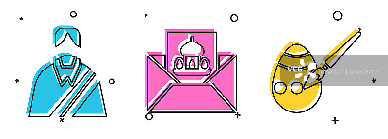 耶稣基督复活节贺卡套装图片素材