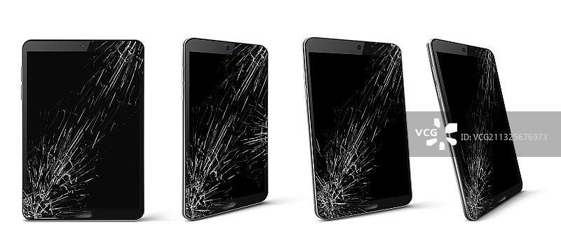屏幕破碎的手机设备图片素材