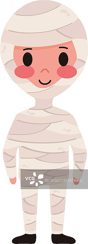 打扮成木乃伊的小男孩图片素材