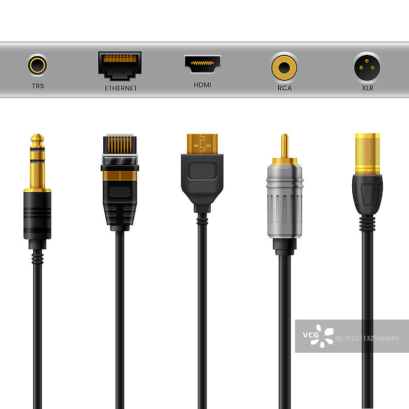 USB充电器手机连接器线材套装图片素材