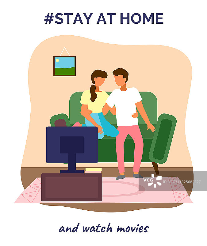 居家隔离和看电影的休闲时光图片素材