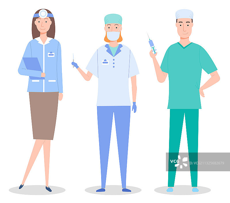 女医生与镜子、外科医生和助手图片素材