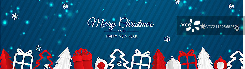 圣诞节banner背景和圣诞物品图片素材