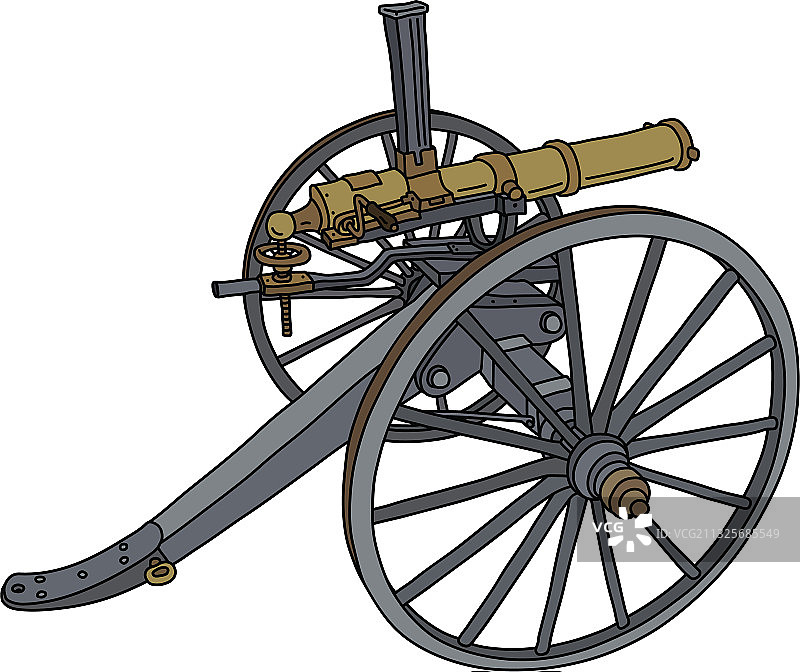 复古多管机关枪图片素材