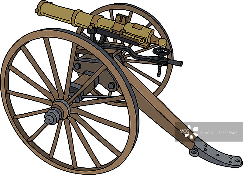 老式加特林机枪图片素材