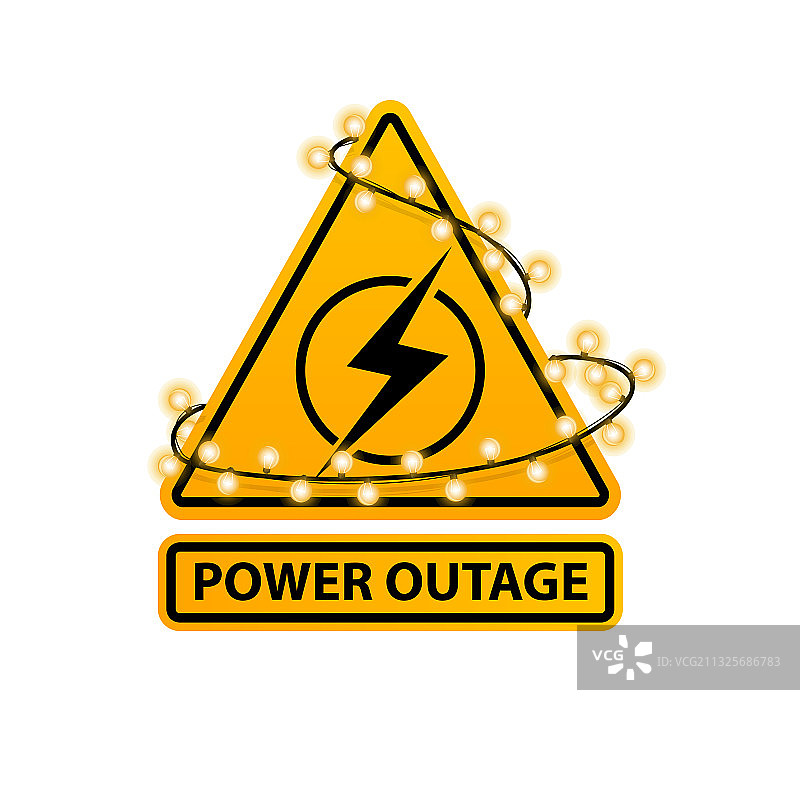 停电黄色警告标志图片素材