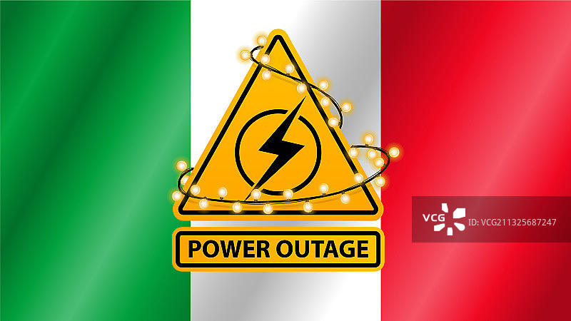 包裹着的停电黄色警告标志图片素材