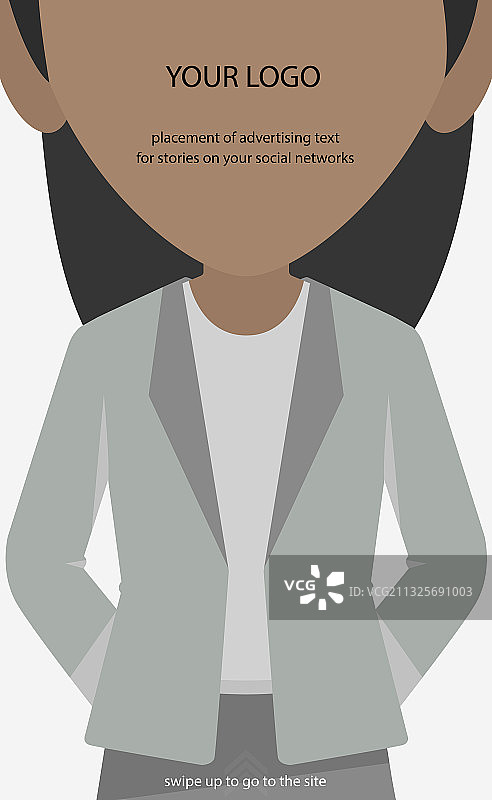 带有经典女孩的社交媒体故事模板图片素材