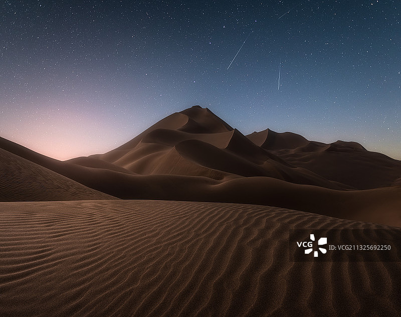 沙山星夜图片素材