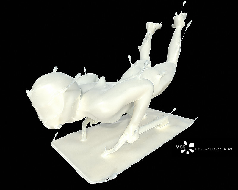 牛奶形态平板雪车图片素材