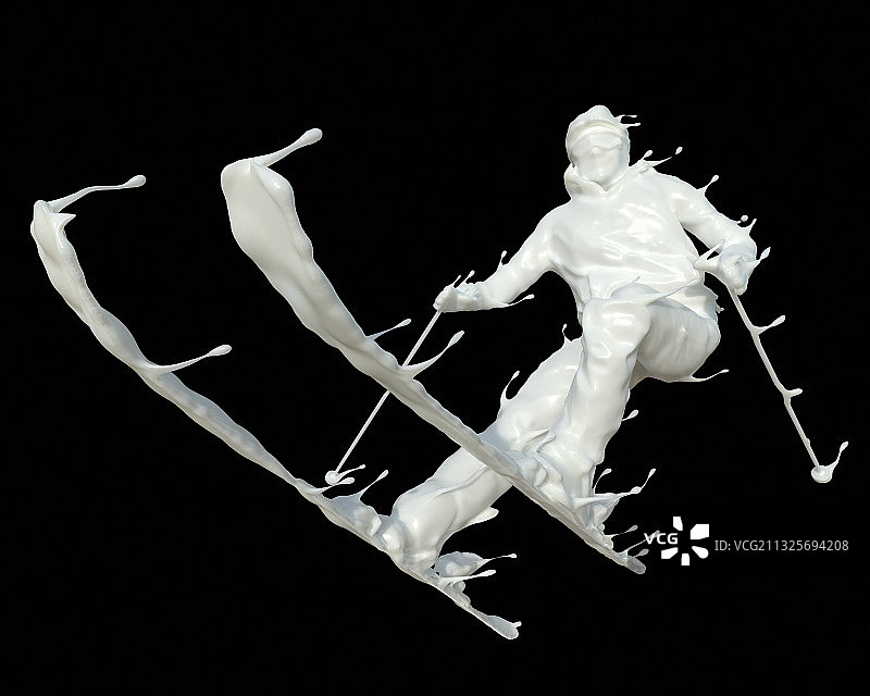 牛奶形态双板滑雪图片素材