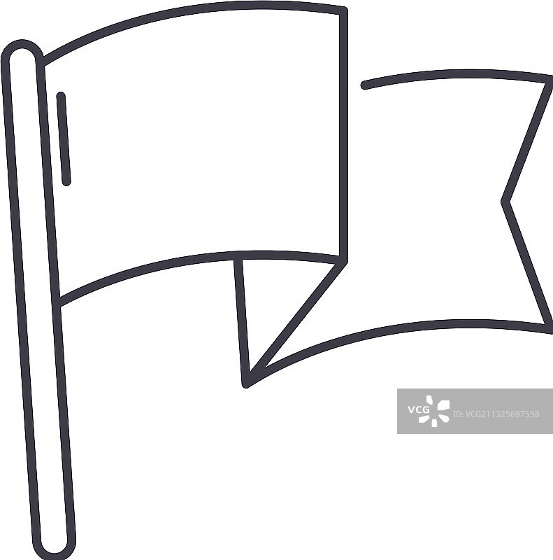 运动旗帜线性隔离图标图片素材