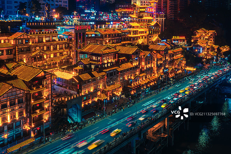 重庆洪崖洞夜景图片素材