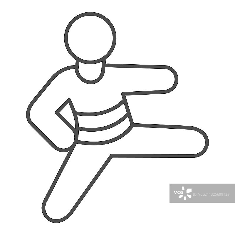 柔道运动员细线图标自卫图片素材