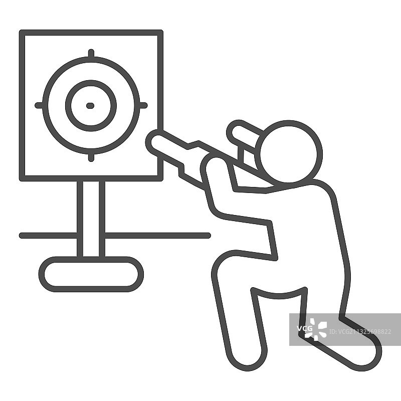 射击目标细线图标：自卫图片素材