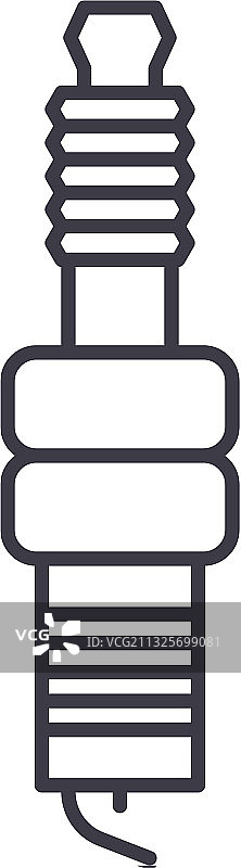 火花塞概念线性图标图片素材