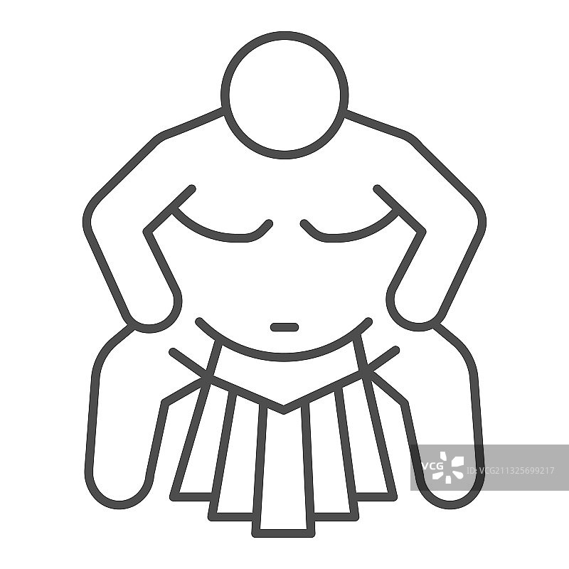 相扑运动员细线图标自卫图片素材