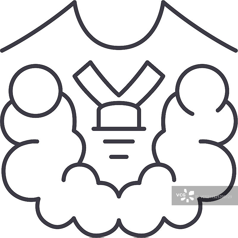 甲状腺筛查线性隔离图标图片素材