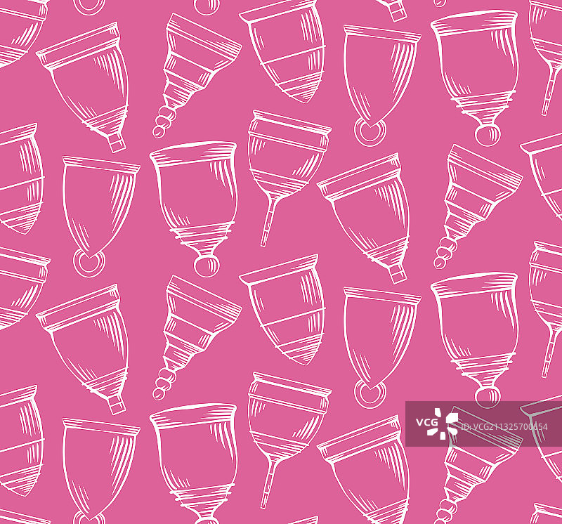月经杯素描无缝图案图片素材