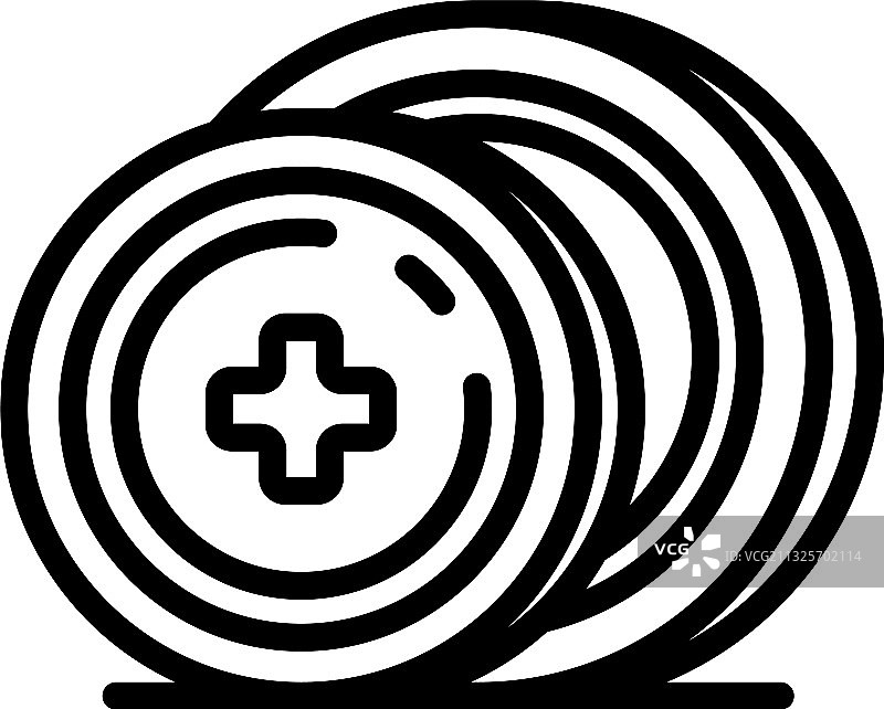 扁桃体炎疾病药丸轮廓图标图片素材