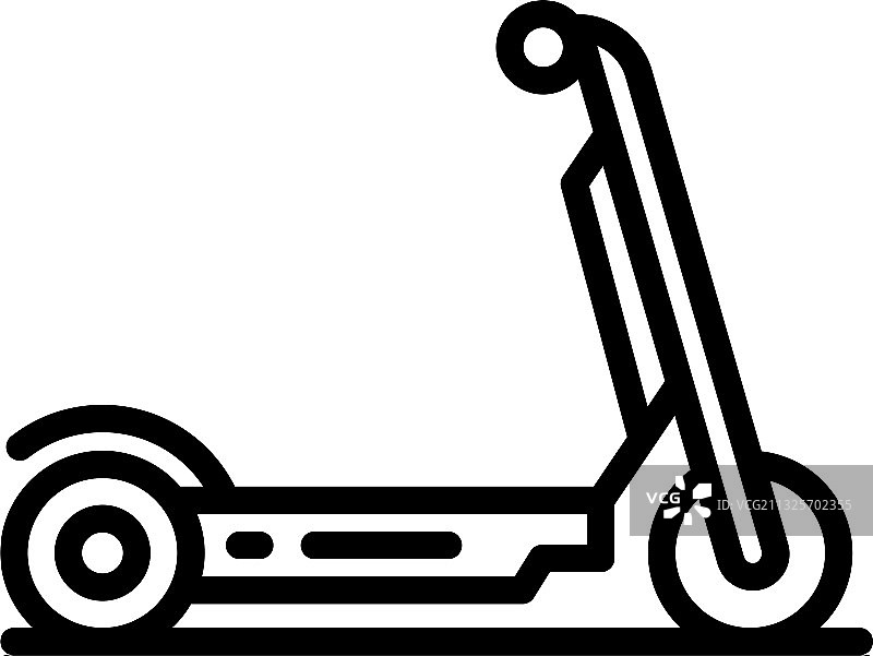 电动滑板车图标轮廓样式图片素材