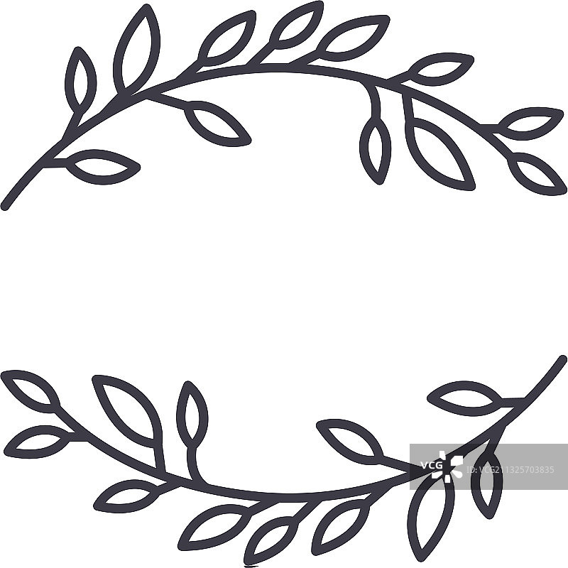 线性月桂树图标图片素材