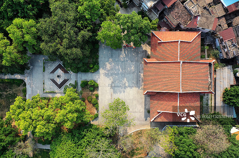 广东省惠州市惠城区中山公园中山纪念堂航拍图片素材