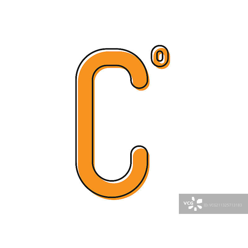 白色背景上的橙色摄氏度图标图片素材