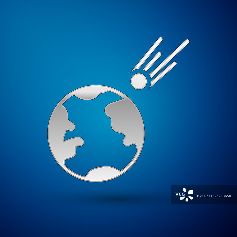 银色彗星快速坠落图标图片素材