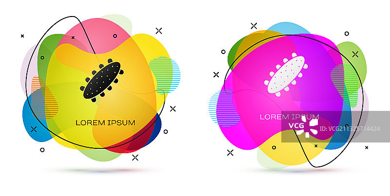 白色背景上的彩色海参图标图片素材