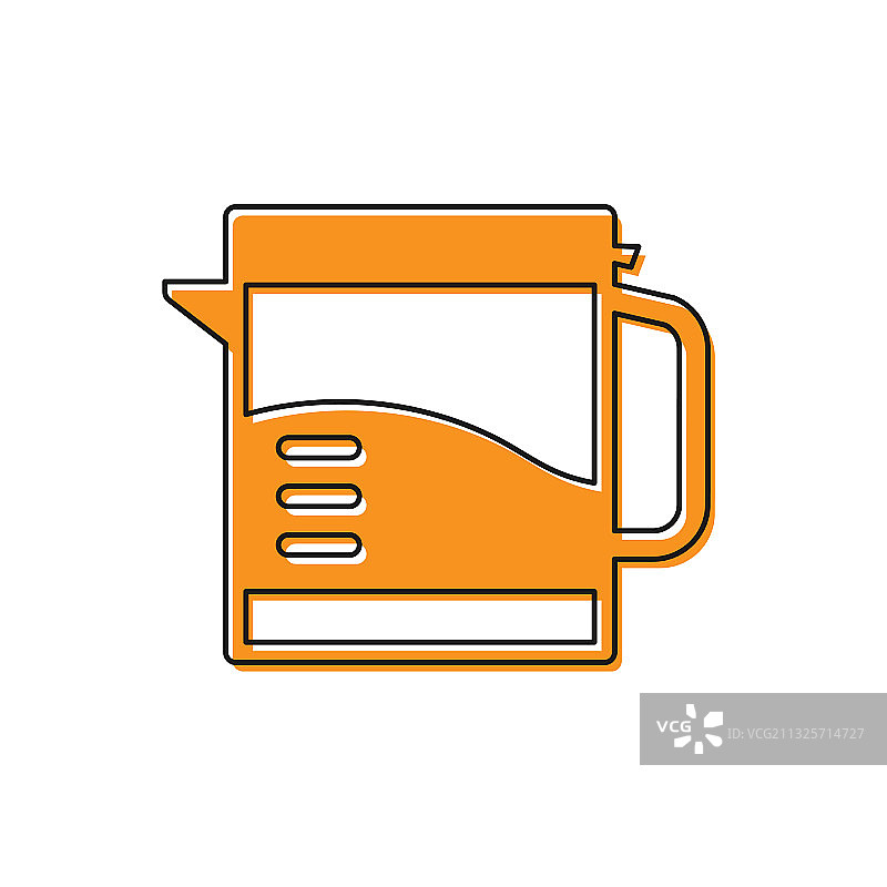 橙色电热水壶图标图片素材