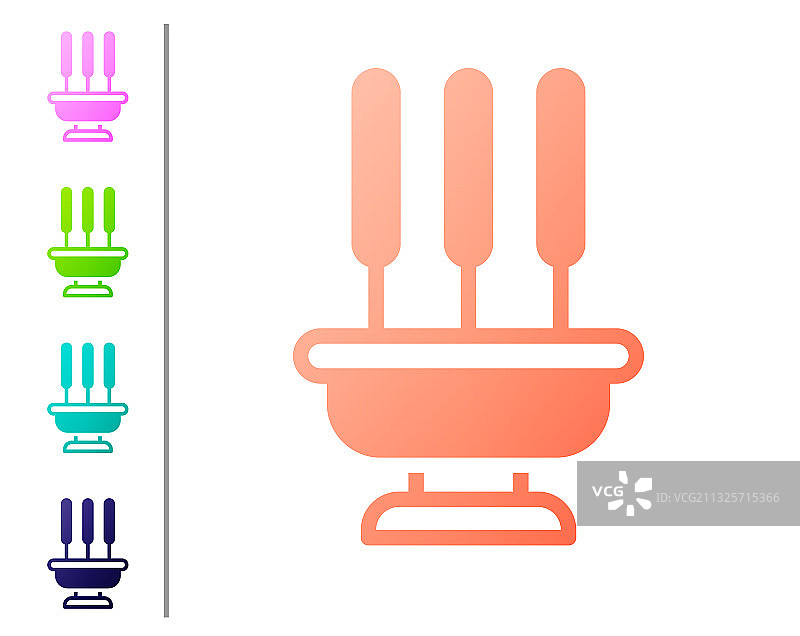 燃烧的芳香熏香棒珊瑚图标图片素材