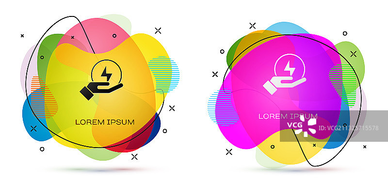 白色背景上的彩色闪电图标图片素材