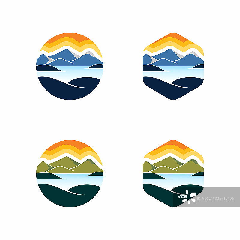现代湖山logo设计图片素材