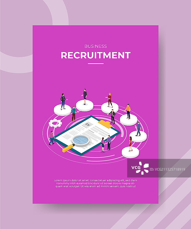 商业招聘人士站在圆圈上图片素材