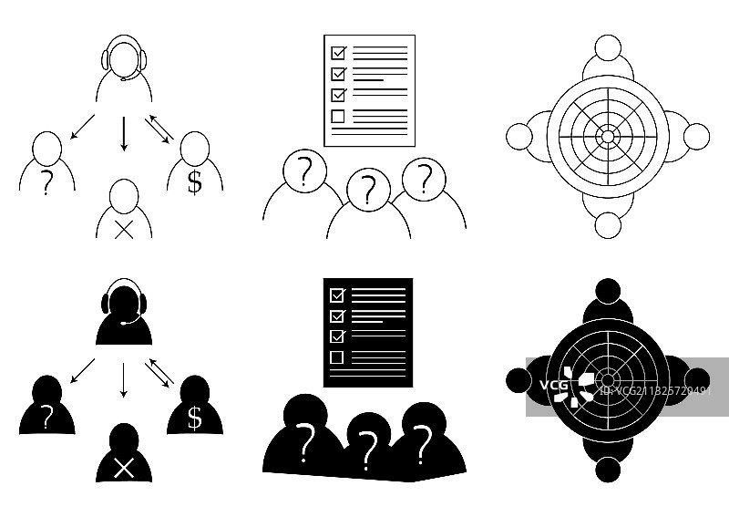 匿名调查线性图标反馈表单聚焦图片素材