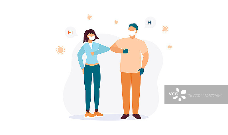 男人和女人互相问候图片素材