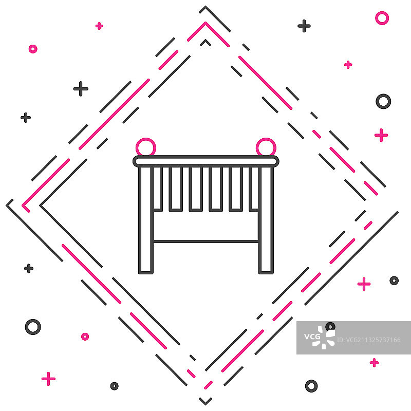 线条婴儿床图标图片素材