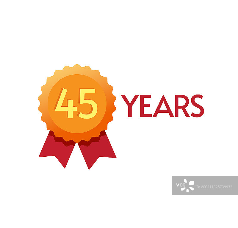 45周年纪念徽章扁平符号图片素材