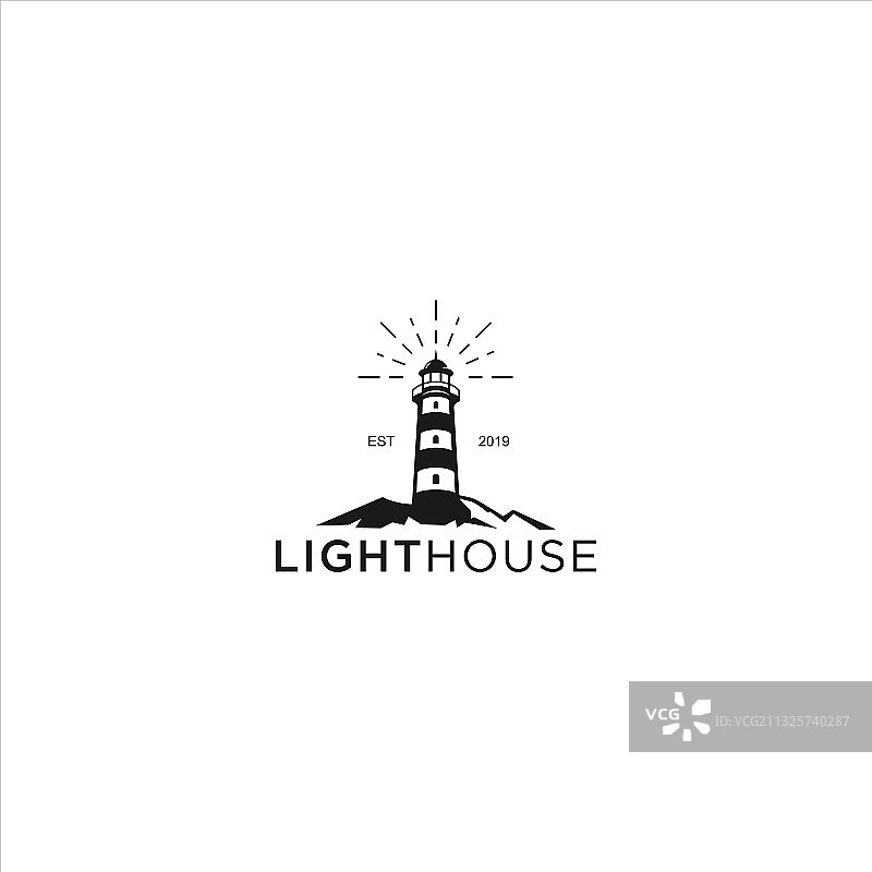 个人灯塔logo设计模板图片素材